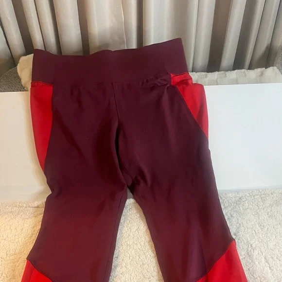 Livi Active Red and Burgundy High-rise Pocket Leggings - Picture 5 of 7